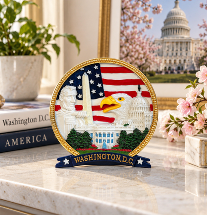 Mini Eagle & Flag Washington DC Ceramic Plate