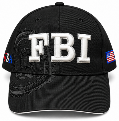 Adult FBI Embroidered Black Hard Cap