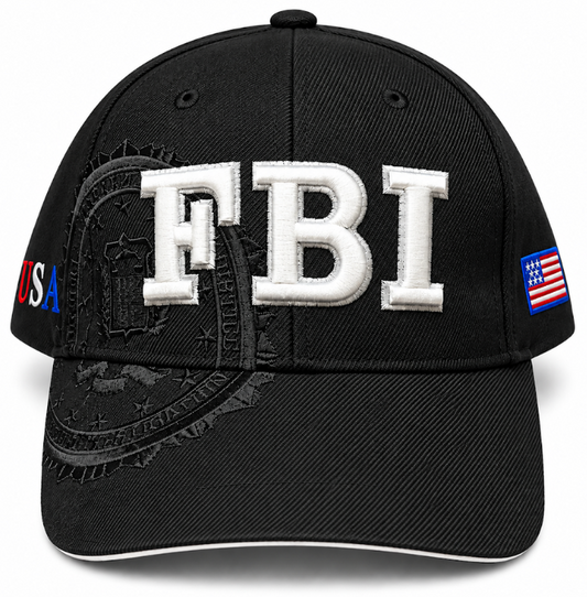 Adult FBI Embroidered Black Hard Cap
