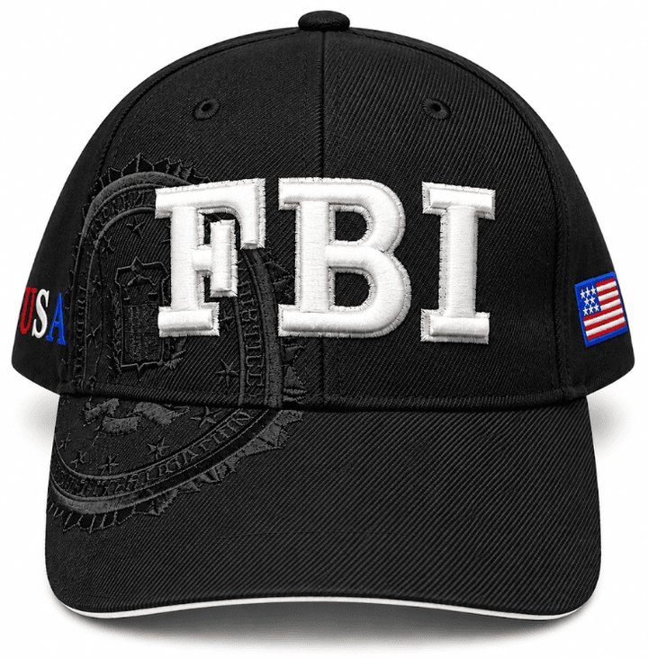 Adult FBI Embroidered Black Hard Cap