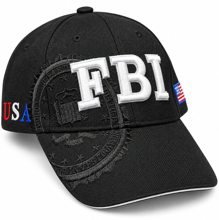 Adult FBI Embroidered Black Hard Cap