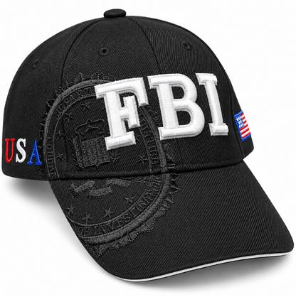 Adult FBI Embroidered Black Hard Cap