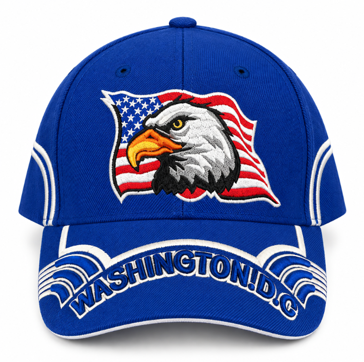 Adult Washington DC Eagle Embroidered Hard Cap