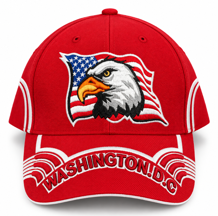 Adult Washington DC Eagle Embroidered Hard Cap