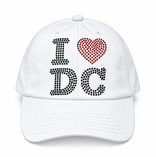 Adult Washington DC I Love DC Rhinestone Cap