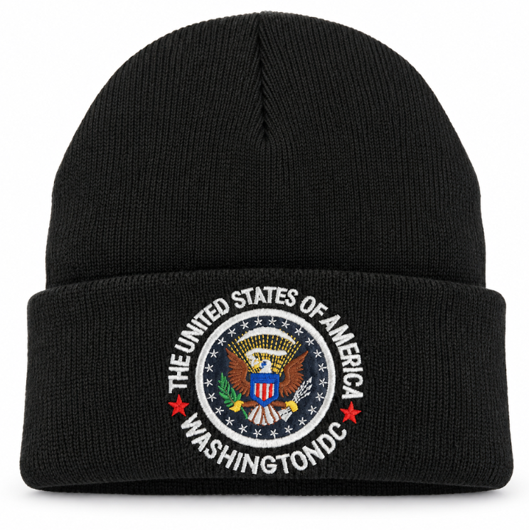 Washington DC Great Seal Embroidered Cuffed Knit Beanie