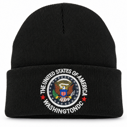 Washington DC Great Seal Embroidered Cuffed Knit Beanie