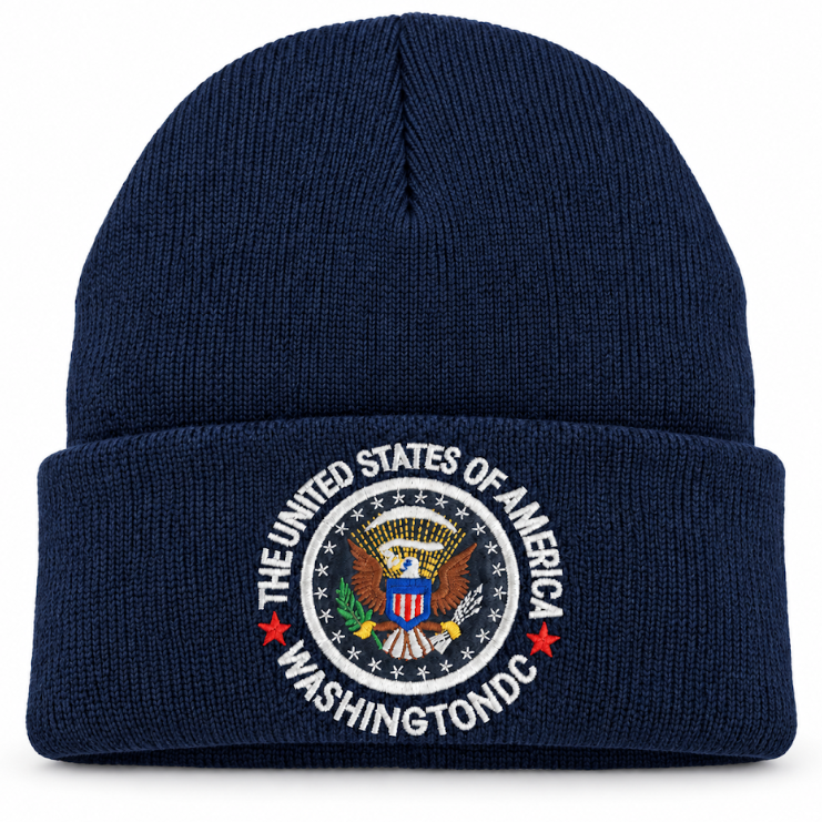 Washington DC Great Seal Embroidered Cuffed Knit Beanie