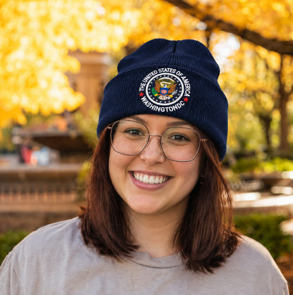 Washington DC Great Seal Embroidered Cuffed Knit Beanie