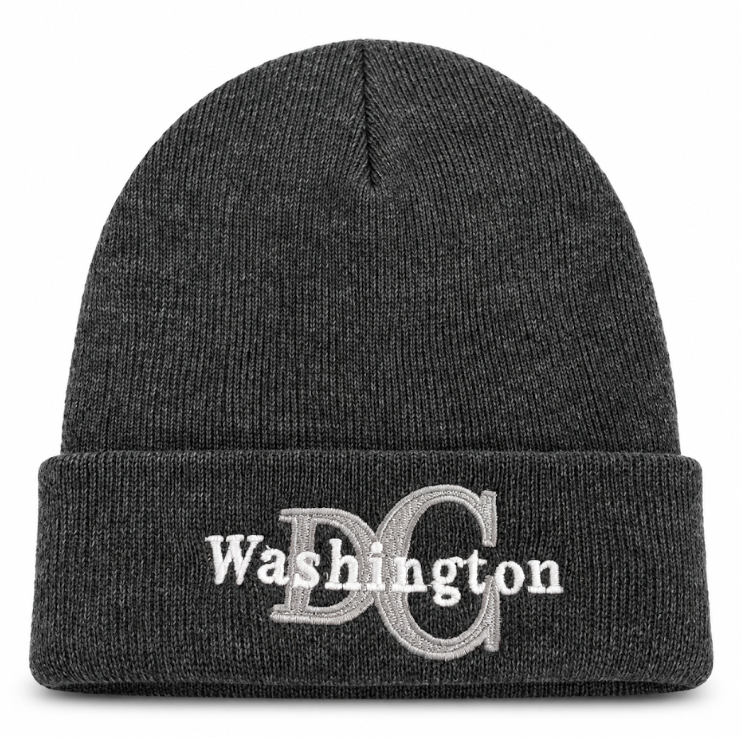 Washington DC Monogram Embroidered Cuffed Knit Beanie