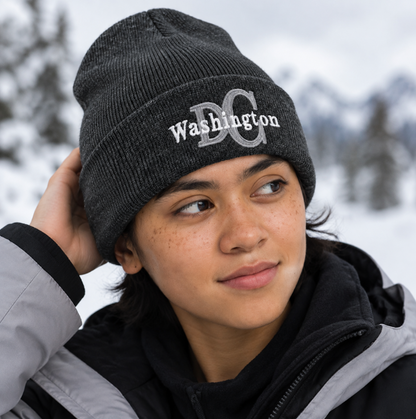 Washington DC Monogram Embroidered Cuffed Knit Beanie