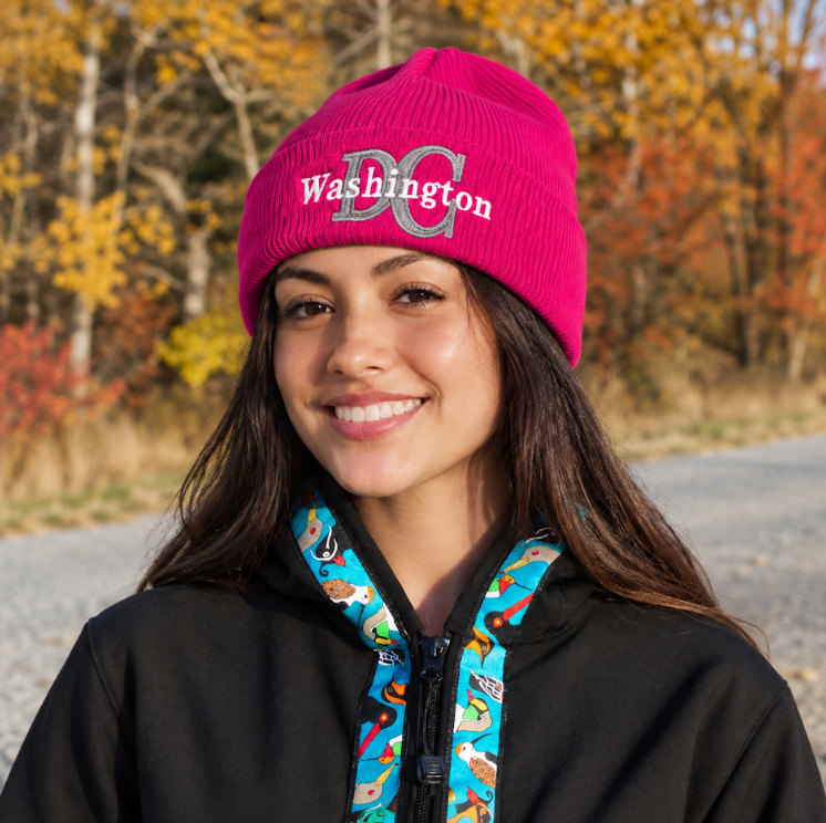 Washington DC Monogram Embroidered Cuffed Knit Beanie