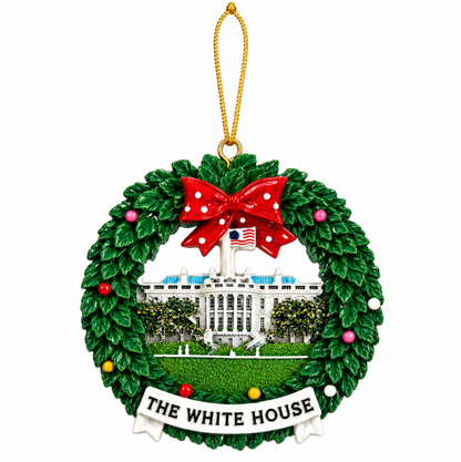 Washington DC White House Christmas Wreath Ornament
