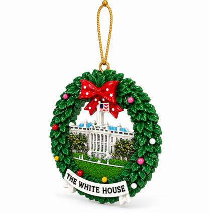 Washington DC White House Christmas Wreath Ornament