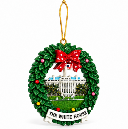 Washington DC White House Christmas Wreath Ornament
