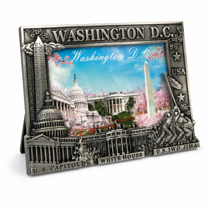 Washington DC Landmark Pewter Picture Frame