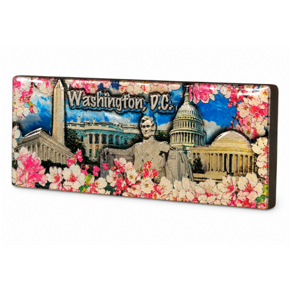 Cherry Blossom DC Panorama Wood Magnet