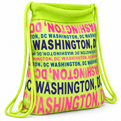 Washington DC Typography Drawstring Backpack