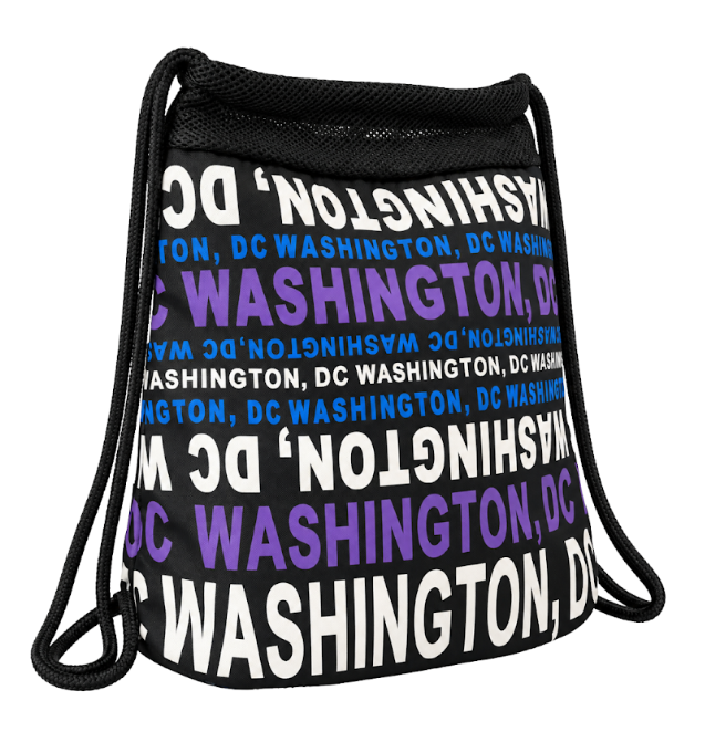 Washington DC Typography Drawstring Backpack
