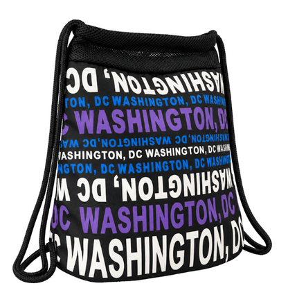 Washington DC Typography Drawstring Backpack