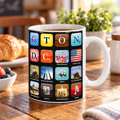 Washington DC App Icon Landmark Mug