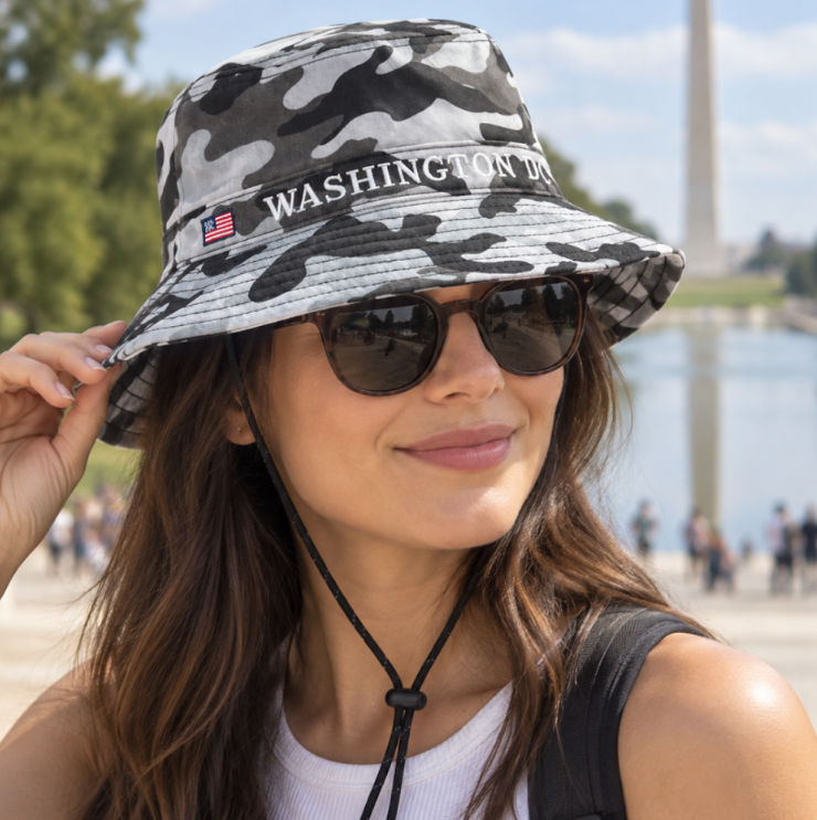 Camo Washington DC Bucket Hat