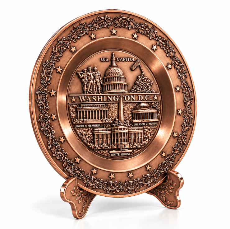 Washington DC Landmark Panorama Plate Small