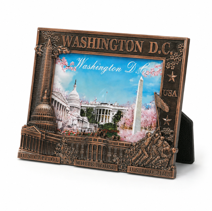 Washington DC Landmark Bronze Picture Frame