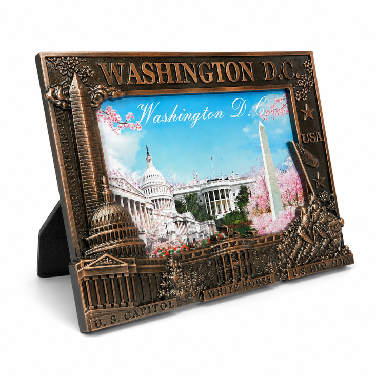 Washington DC Landmark Bronze Picture Frame