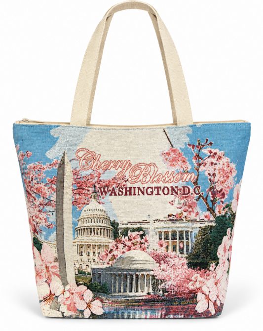 Cherry Blossom Washington DC Landmark Tote Bag