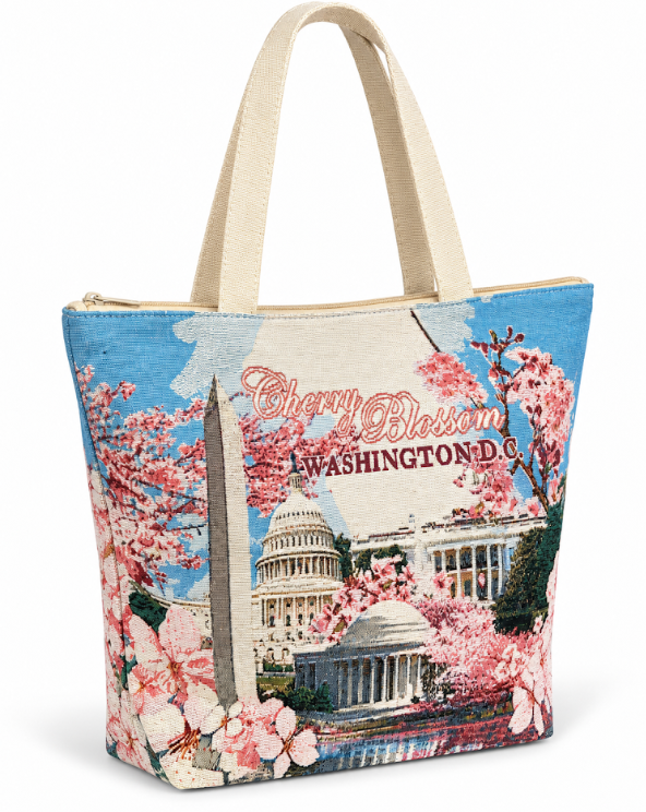 Cherry Blossom Washington DC Landmark Tote Bag