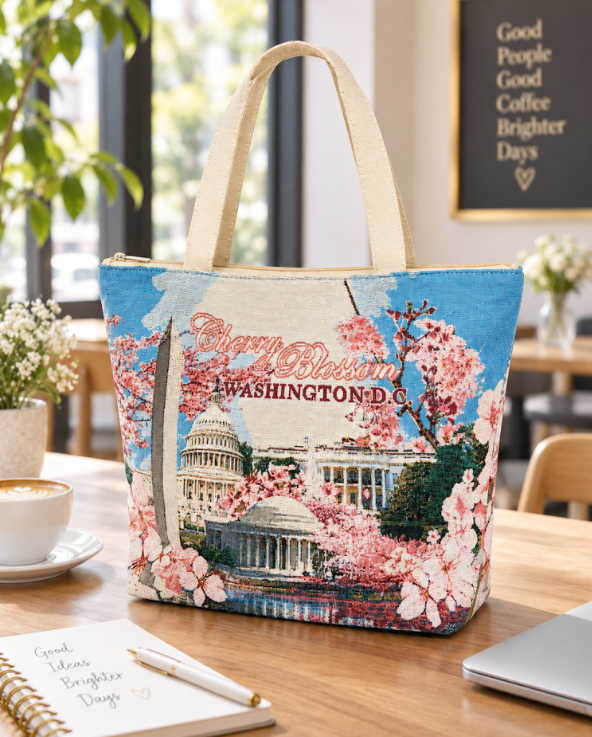 Cherry Blossom Washington DC Landmark Tote Bag