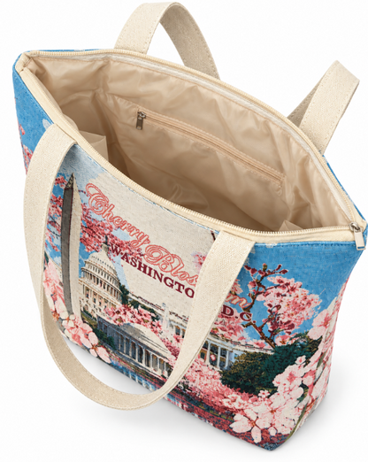 Cherry Blossom Washington DC Landmark Tote Bag