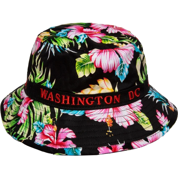 Floral Bucket Hat Washington DC, Pink, Blue or Black