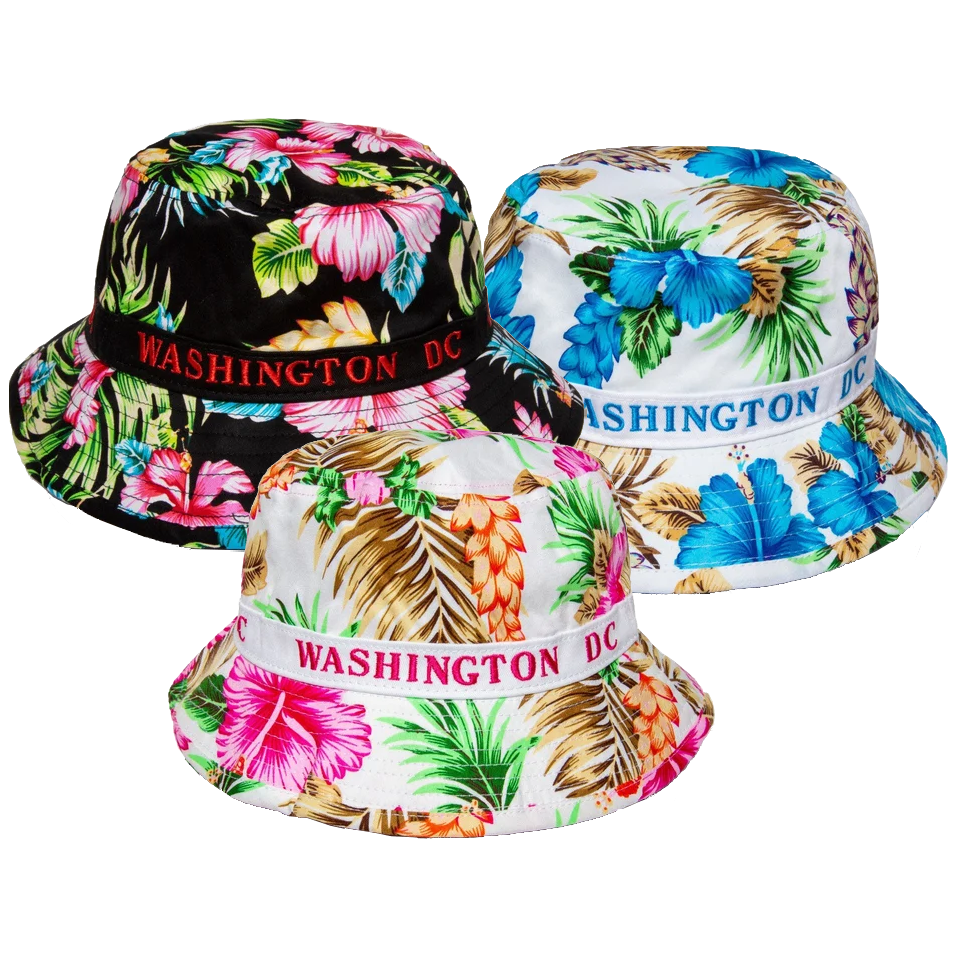 Floral Bucket Hat Washington DC, Pink, Blue or Black
