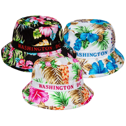Floral Bucket Hat Washington DC, Pink, Blue or Black