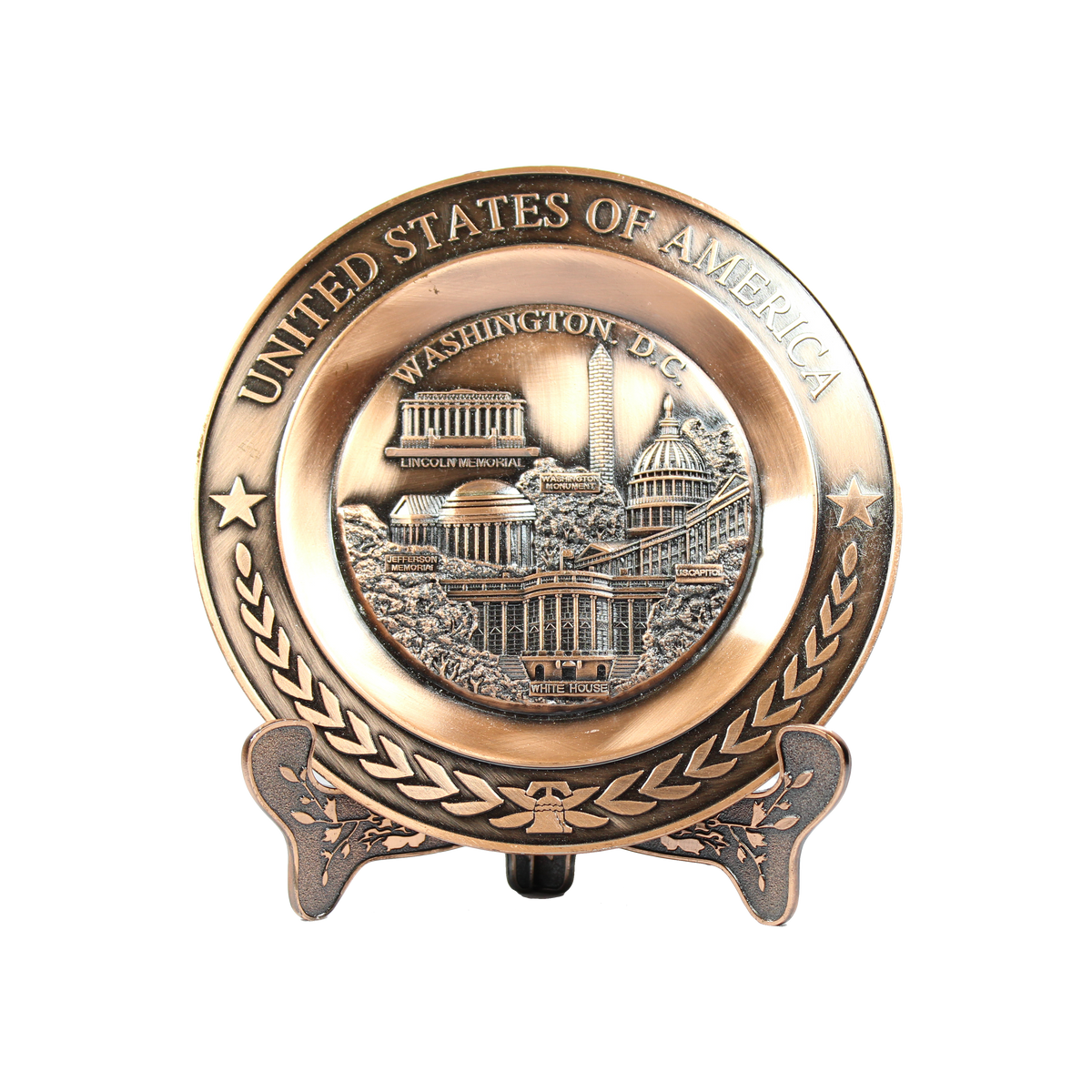 Washington DC Monuments Medium Metal Plate with Stand 5.5"