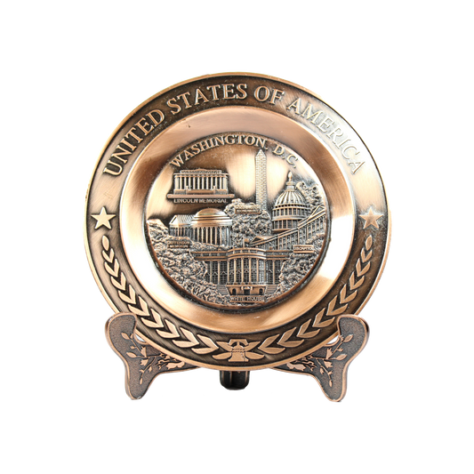 Washington DC Monuments Medium Metal Plate with Stand 5.5"