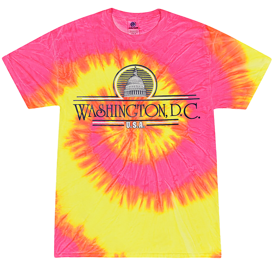 Tie Dye T-Shirt Neon Pink Omega Capitol, Adult and Youth