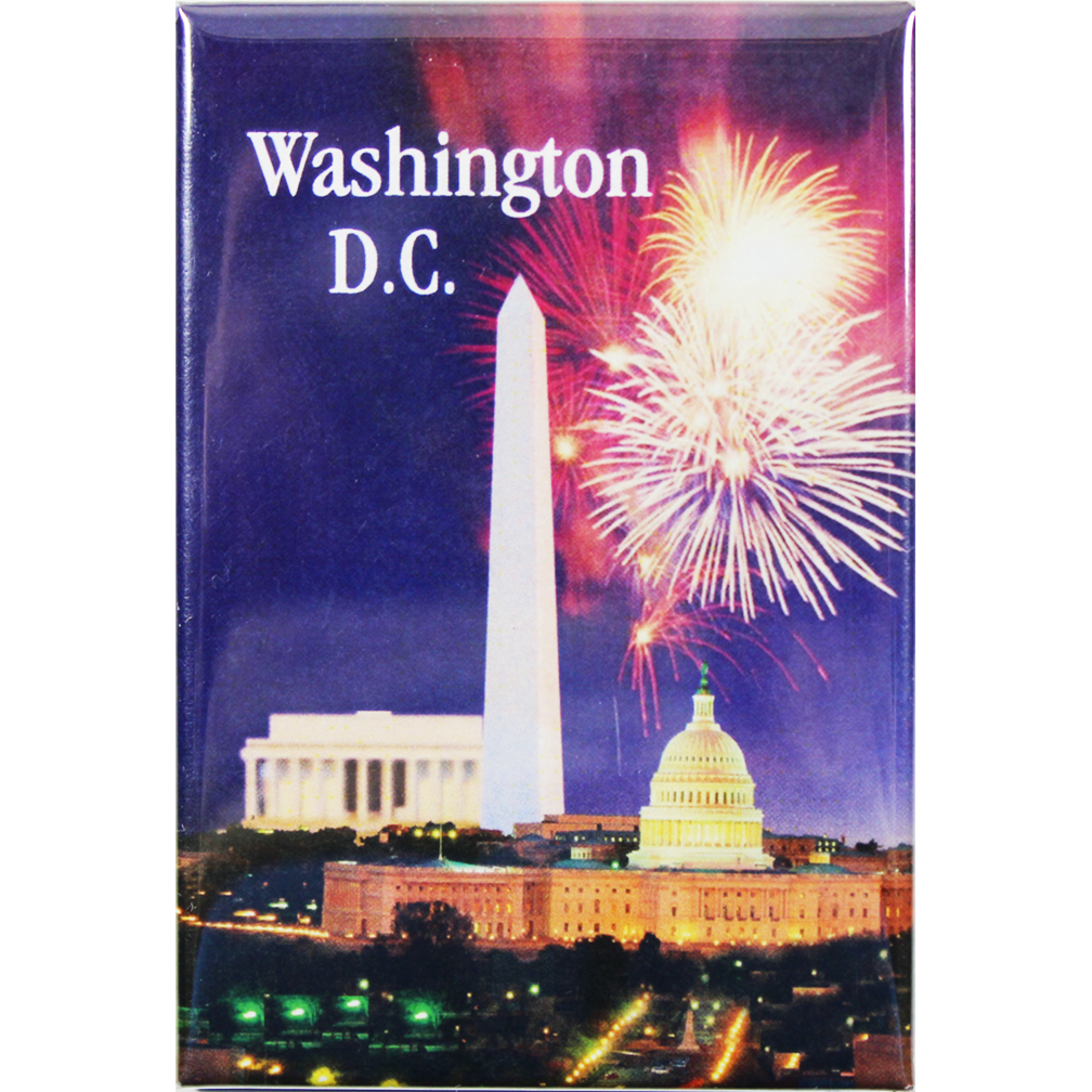 Plastic Magnet Fireworks & Three Monuments 2D 2"X3"