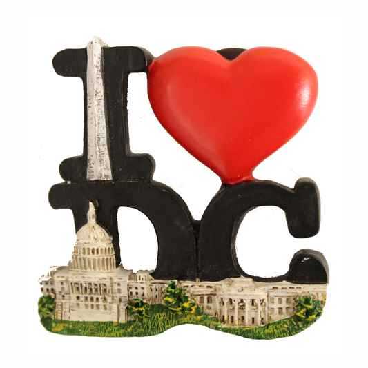 Ceramic Magnet I Heart DC & Monuments, 2.25"X2.25"