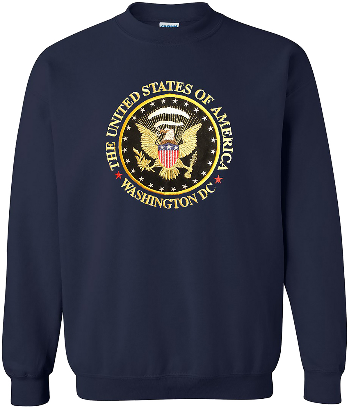 Crewneck Sweatshirt Presidential Seal Navy Blue, Adult and Youth