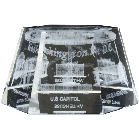7 Monuments Polyhedral Crystal Paperweight 4.75" x 2"