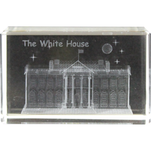 Load image into Gallery viewer, Rectangular Clear Crystal Paperweight, Panorama, White House, or Capitol 2.375" X 3.125" X 1.5"