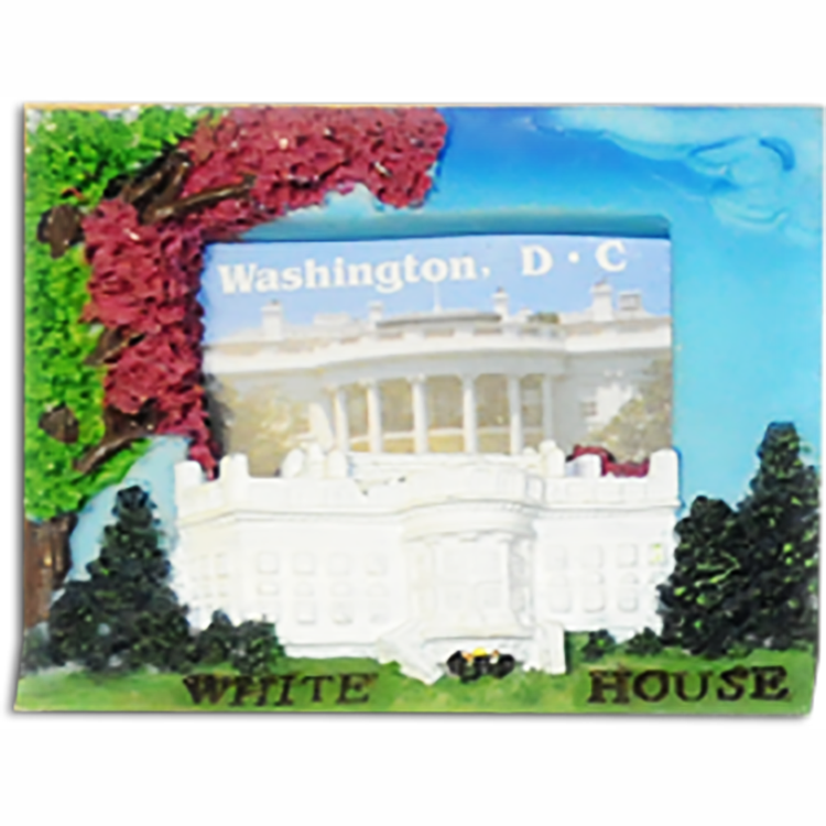 Ceramic Magnet DC Monuments Mini, White House, Capitol, and Lincoln Memorial, 3"X2.3"