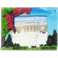 Load image into Gallery viewer, Ceramic Magnet DC Monuments Mini, White House, Capitol, and Lincoln Memorial, 3"X2.3"