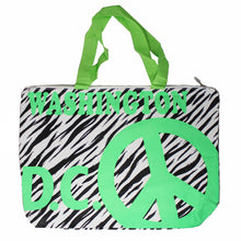 Load image into Gallery viewer, Peace Zebra Tote Bag 19" X 15"