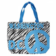 Load image into Gallery viewer, Peace Zebra Tote Bag 19" X 15"
