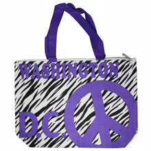 Load image into Gallery viewer, Peace Zebra Tote Bag 19" X 15"
