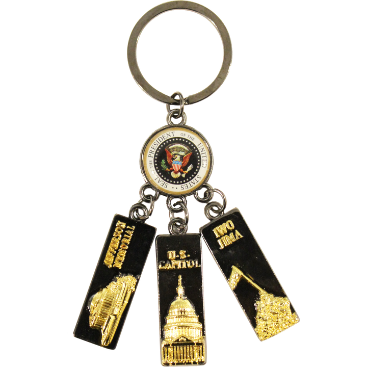 Black & Gold Washington DC Landmark Keychain